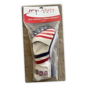 JP Lann Golf USA Fairway/Hybrid Headcover Patriotic Leatherette